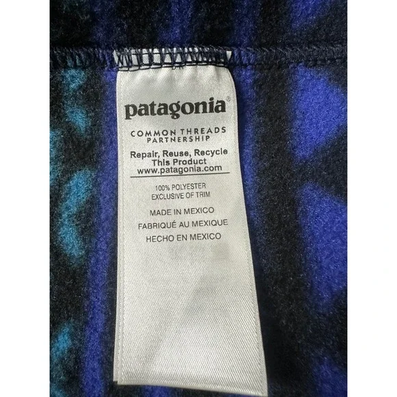 Patagonia Women's Synchilla Fleece Poncho Cape Aztec Full Zip Hooded Size M/L - Picture 6 of 9